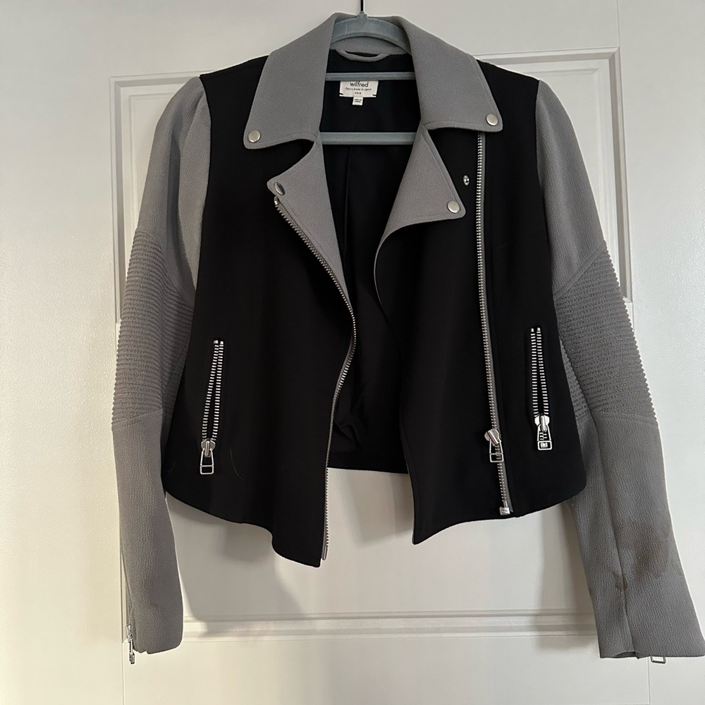 Black and Gray Wilfred Moto Jacket